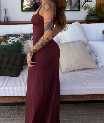 Vestido Lust Longo Wine