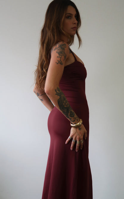 Vestido Lust Longo Wine