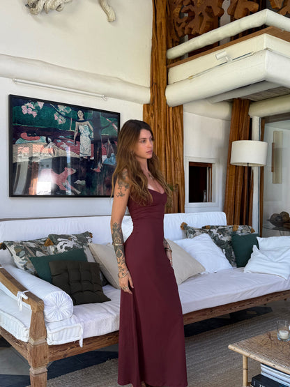 Vestido Lust Longo Wine