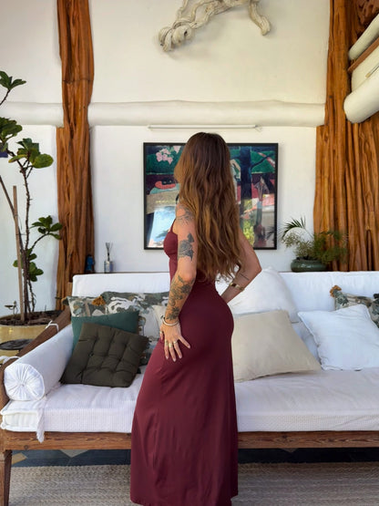 Vestido Lust Longo Wine