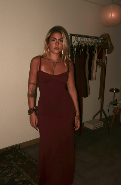 Vestido Lust Longo Wine